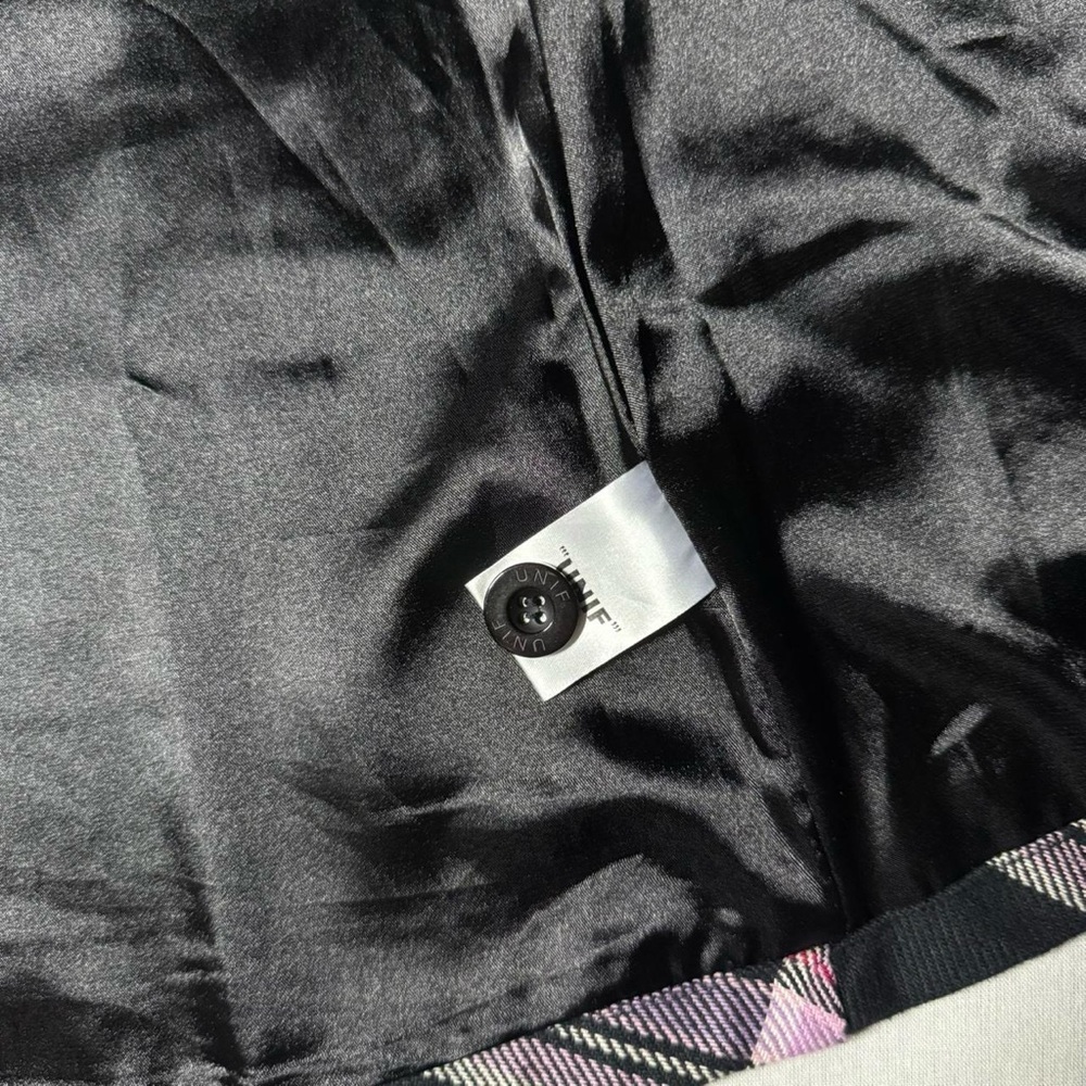 Size XS Unif Witz Pink & Black Plaid Wrap Mini Skirt - Picture 11 of 13